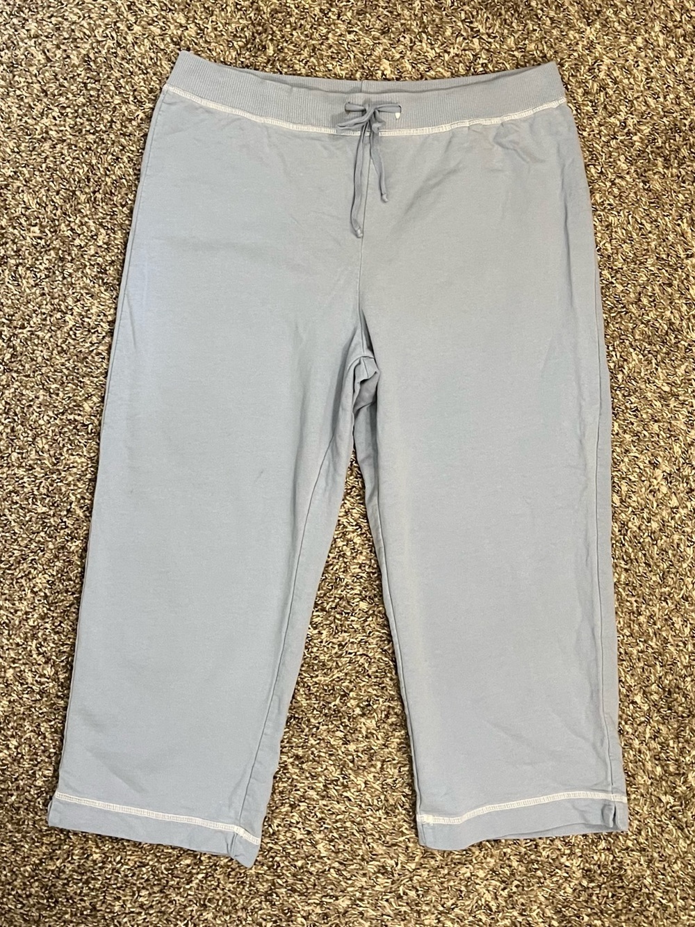 Y2K Cotton Couture blue cotton cropped yoga pants 2000’s activewear comfy sport